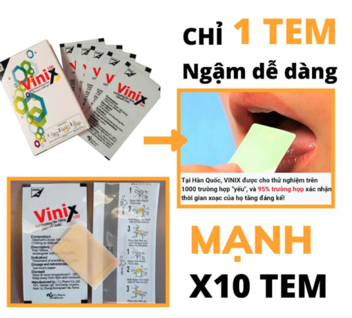 Tem Ngậm Vinix Hỗ Trợ Tăng Cường Sinh Lý Nam