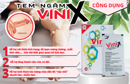 Tem Ngậm Vinix Hỗ Trợ Tăng Cường Sinh Lý Nam